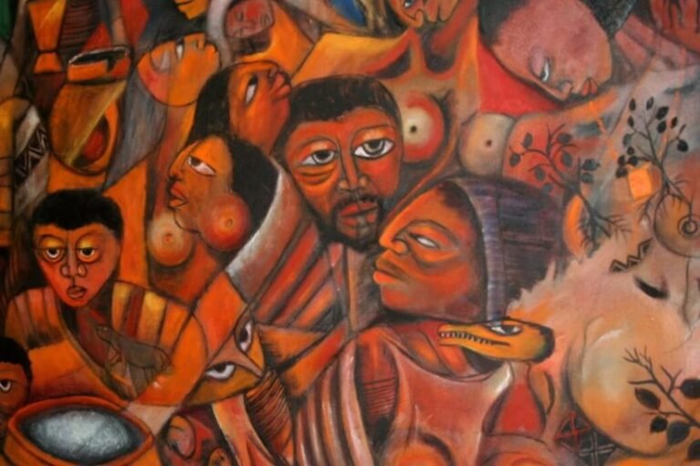 Obra de arte do artista Nelsa Guambe, de Moçambique