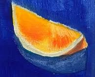 Ilustração poética simbólica: tangerina amarga em fundo etéreo, representando melancolia e beleza