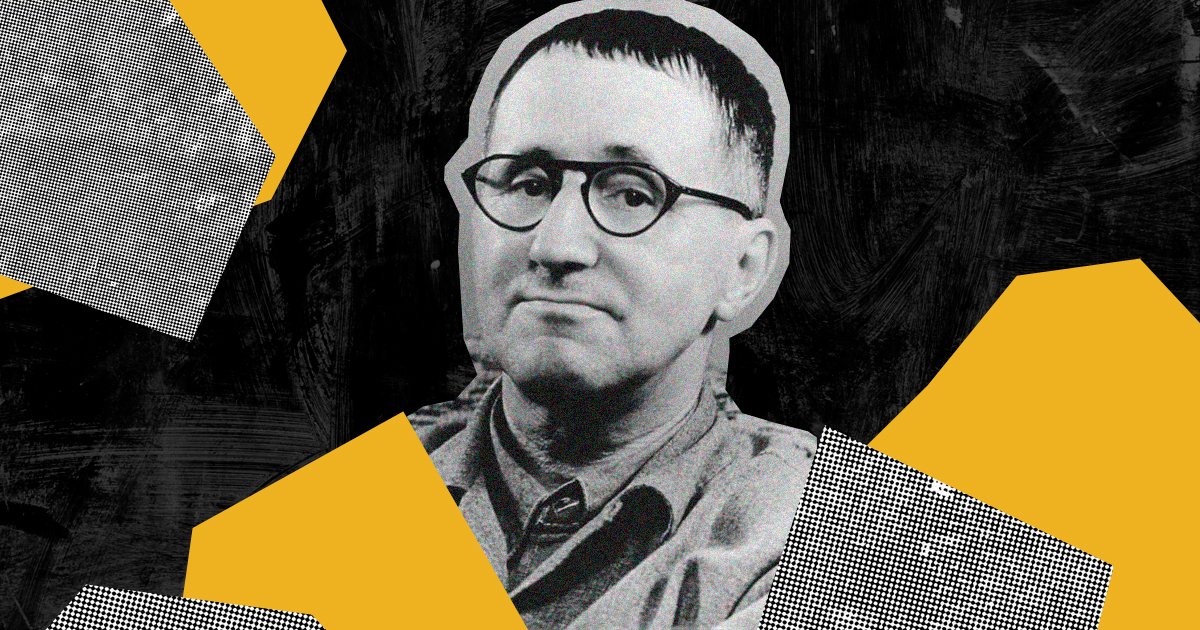 Retrato de Bertolt Brecht em preto e branco