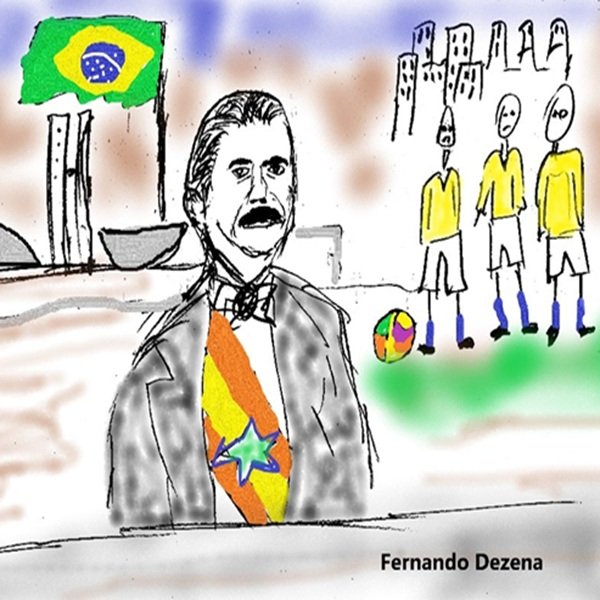 Ilustração evocativa da crônica: Sarney, futebol e memória brasileira