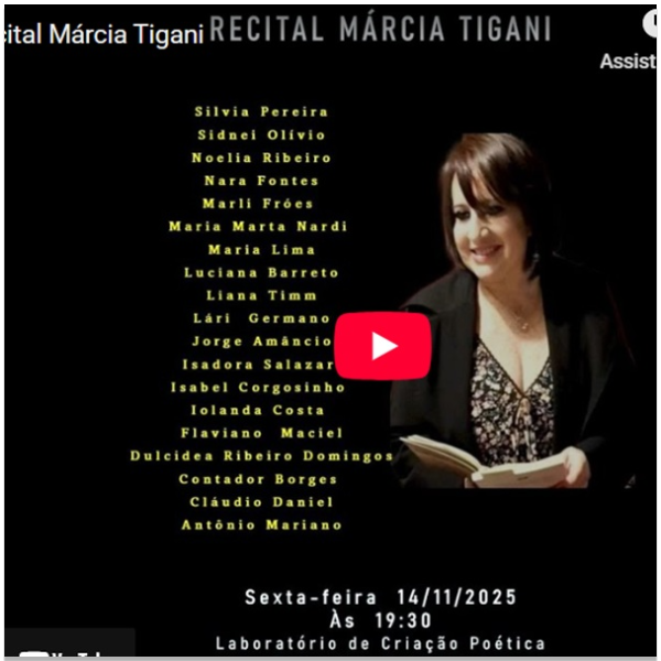 Recital Márcia Tigani – Poesia Brasileira Contemporânea