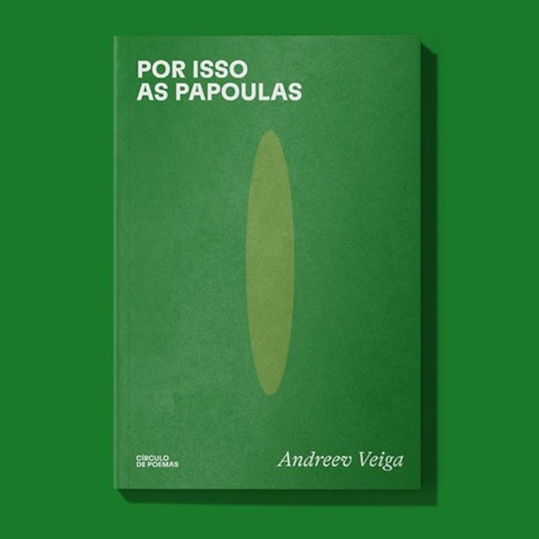 Capa do livro Por isso as papoulas de Andreev Veiga sobre fundo de papel envelhecido.
