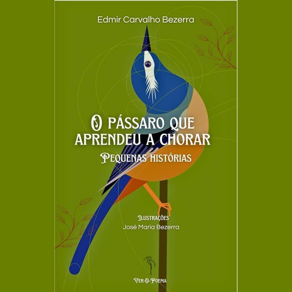 Capa do livro “O Pássaro que Aprendeu a Chorar”, de Edmir Carvalho Bezerra, com ilustrações de José Maria Bezerra